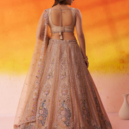 Traditional Bridal Net Lehenga Choli with Heavy Sequins Work and Dupatta - Buy_1