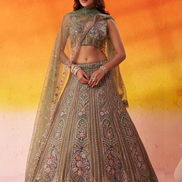 Traditional Bridal Net Lehenga Choli with Heavy Sequins Work and Dupatta - Buy_3
