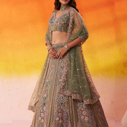 Traditional Bridal Net Lehenga Choli with Heavy Sequins Work and Dupatta - Buy_4