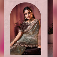 Traditional Meets Contemporary Bandhani Shaded Satin Silk Saree with Embroidery & Embellishments - Buy_3