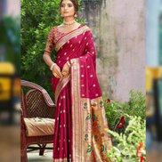 Traditional Silk Self Woven Saree with Blouse Rich Weave & Graceful Look - Buy_1