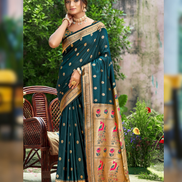 Traditional Silk Self Woven Saree with Blouse Rich Weave & Graceful Look - Buy_3