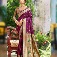 Traditional Silk Self Woven Saree with Blouse Rich Weave & Graceful Look - Buy_4