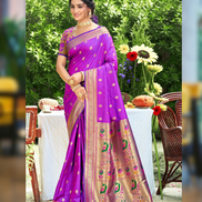 Traditional Silk Self Woven Saree with Blouse Rich Weave & Graceful Look - Buy_7