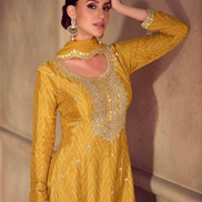 Trendy Real Chinon Kurta Palazzo Dupatta Set Elegant Digital Prints for All Occasions_1