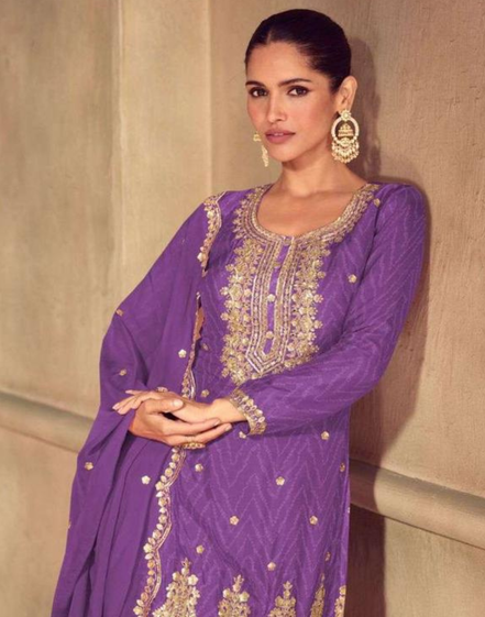 Trendy Real Chinon Kurta Palazzo Dupatta Set Elegant Digital Prints for All Occasions_5