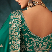 Verdant Grace Saree Premium Green Fabric with Artistic Aari and Handwork Motifs - Buy_4
