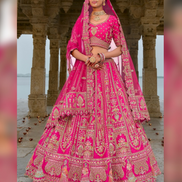 Wedding Ready Traditional Heavy Bridal Silk Lehenga with Khatli Embroidery - Buy
