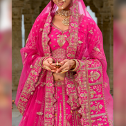 Wedding Ready Traditional Heavy Bridal Silk Lehenga with Khatli Embroidery - Buy_1