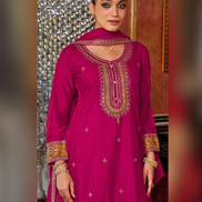 Women’s Chinon Embroidery Work Palazzo Suit Set with Dupatta Traditional & Trendy - Buy_4
