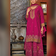 Women’s Chinon Embroidery Work Palazzo Suit Set with Dupatta Traditional & Trendy - Buy_5