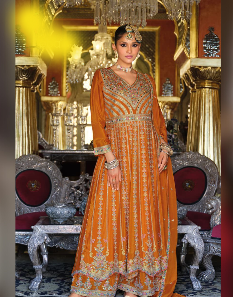 Women’s Kurta Palazzo Dupatta Set with Full Embroidery Stylish Traditional Outfit - Buy_4
