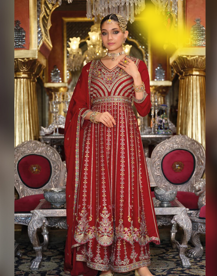 Women’s Kurta Palazzo Dupatta Set with Full Embroidery Stylish Traditional Outfit - Buy_6