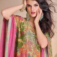 Women’s Pink Pure Viscose Silk Kaftan Tulip Cut with Hand Mirror Work & Gota Patti Embroidery - Buy_1